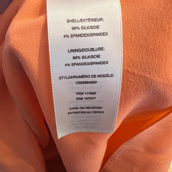 ALICE + OLIVIA Orange Silk Shift Dress with Cutouts - Picture 7 of 9